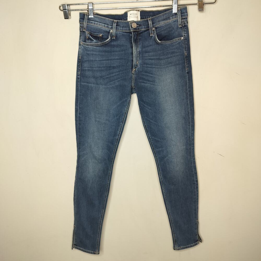 McGuire Skinny‎ Jeans Slit Hem Medium Wash Stretch